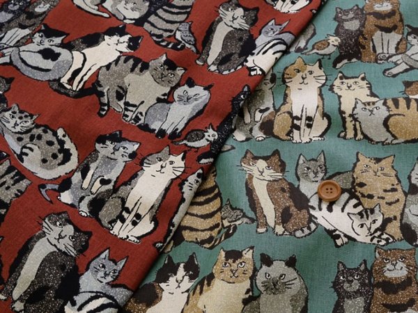 Photo6: 【1米 價格】🟤日本製｜💢 非 現貨｜85% 棉、15% 麻｜動物 貓｜2025年 6月 (6)