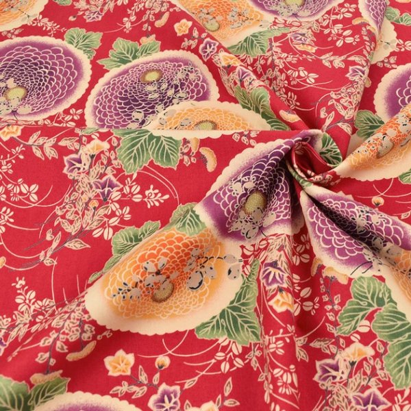 Photo5: 【1米 價格】🟫 日本製｜💢 非 現貨｜布料 : 100% 棉｜YUWA  和柄 菊花｜2025年 6月 (5)