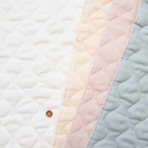Photo1: 【1米 價格】🟡日本製｜💢 非 現貨｜雙層紗布：100% cotton ; 填充物：100% polyester ; 嬰兒絨毛：80% cotton, 20% polyester｜素色 雙層紗布 x 嬰兒絨被布料｜封 約 100cm (1)