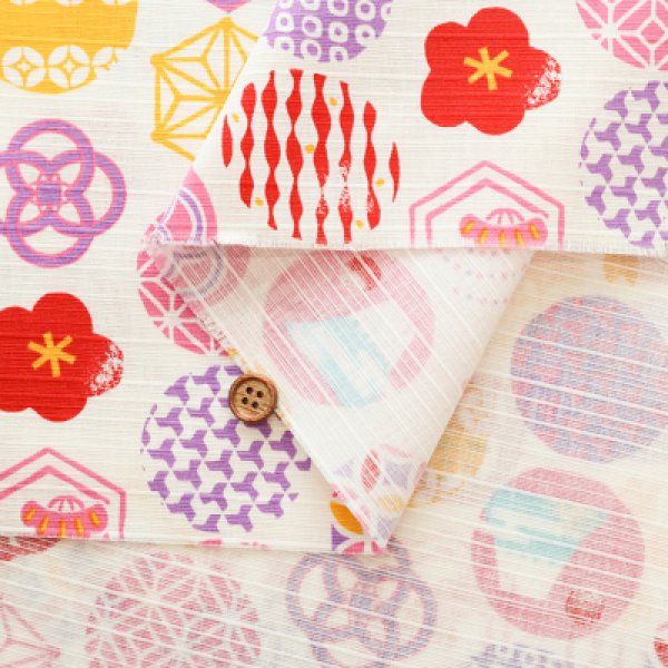 Photo7: 【1米 價格】🟡日本製｜💢 非 現貨｜布料 : 100% 棉｜和柄 吉祥紋章 達摩｜2025年 7月 (7)