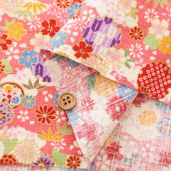 Photo8: 【1米 價格】🟡日本製｜💢 非 現貨｜布料 : 100% 棉 多臂 竹節紋｜和柄 花朵｜2025年 7月 (8)