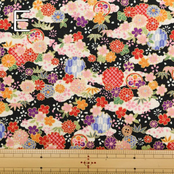 Photo6: 【1米 價格】🟡日本製｜💢 非 現貨｜布料 : 100% 棉 多臂 竹節紋｜和柄 花朵｜2025年 7月 (6)