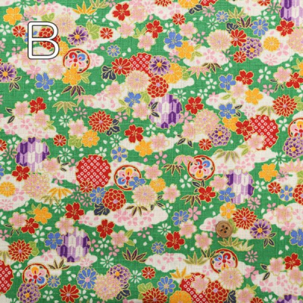 Photo3: 【1米 價格】🟡日本製｜💢 非 現貨｜布料 : 100% 棉 多臂 竹節紋｜和柄 花朵｜2025年 7月 (3)