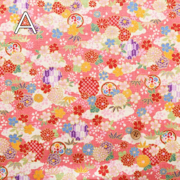 Photo2: 【1米 價格】🟡日本製｜💢 非 現貨｜布料 : 100% 棉 多臂 竹節紋｜和柄 花朵｜2025年 7月 (2)