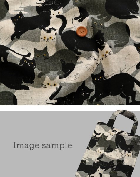 Photo4: 【1米 價格】🟤日本製｜💢 非 現貨｜布料 : 100% 棉 仿亞麻 竹節布 ｜貓 動物｜2025年 7月 (4)