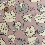 Photo3: 【1米 價格】🟣日本製｜💢 非 現貨｜布料 : 85% 棉 15%麻｜貓 動物 手繪風｜2025年 7月 (3)