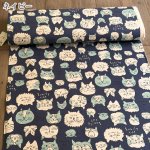 Photo7: 【1米 價格】🟣日本製｜💢 非 現貨｜布料 : 85% 棉 15%麻｜貓 動物 手繪風｜2025年 7月 (7)