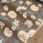 Photo5: 【1米 價格】🟣日本製｜💢 非 現貨｜布料 : 85% 棉 15%麻｜貓 動物 手繪風｜2025年 7月 (5)