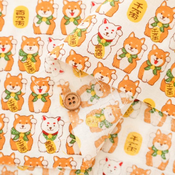 Photo2: 【1米 價格】🟡日本製｜💢 非 現貨｜🇯🇵 日本製｜100% 棉 ~ 薄｜招財柴犬 動物｜2025年 7月 (2)