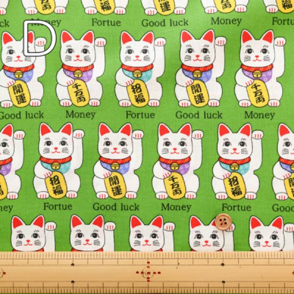 Photo4: 【1米 價格】🟡日本製｜💢 非 現貨｜🇯🇵 日本製｜100% 棉 ~ 薄｜招財貓 maneki neko｜2025年 7月 (4)