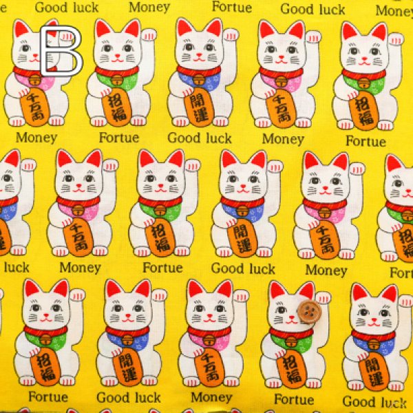 Photo5: 【1米 價格】🟡日本製｜💢 非 現貨｜🇯🇵 日本製｜100% 棉 ~ 薄｜招財貓 maneki neko｜2025年 7月 (5)