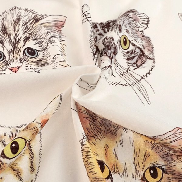 Photo5: 【1米 價格】🔴日本製｜💢 非 現貨｜🇯🇵 日本製｜100% 棉 ~ 薄｜貓 動物｜2025年 8月 (5)