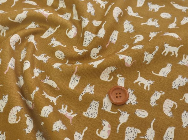 Photo2: 【1米 價格】🟤日本製｜💢 非 現貨｜🇯🇵 日本製｜100% 棉 ~ 薄｜天使軟加工｜貓 動物｜2025年 8月 (2)