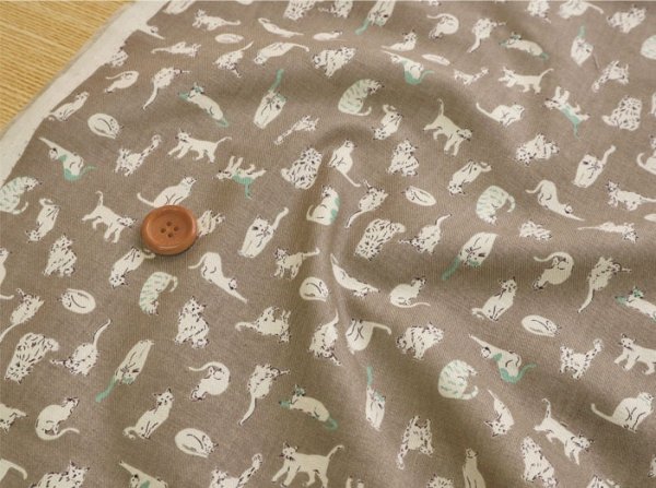 Photo3: 【1米 價格】🟤日本製｜💢 非 現貨｜🇯🇵 日本製｜100% 棉 ~ 薄｜天使軟加工｜貓 動物｜2025年 8月 (3)