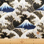 Photo5: 【1米 價格】🟡日本製｜💢 非 現貨｜🇯🇵 日本製｜100% 棉 ~ 多臂印花｜富士山與波浪 日式 和風｜2025年 9月 (5)