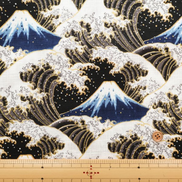 Photo5: 【1米 價格】🟡日本製｜💢 非 現貨｜🇯🇵 日本製｜100% 棉 ~ 多臂印花｜富士山與波浪 日式 和風｜2025年 9月 (5)