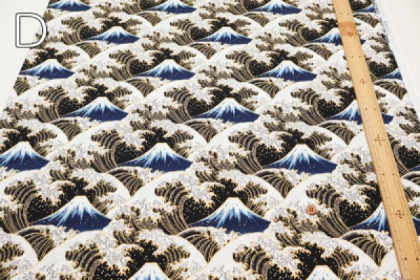Photo4: 【1米 價格】🟡日本製｜💢 非 現貨｜🇯🇵 日本製｜100% 棉 ~ 多臂印花｜富士山與波浪 日式 和風｜2025年 9月 (4)