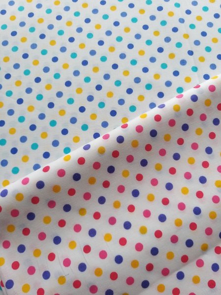 Photo1: ➖ 減價｜‼️ 不享 滿 $250 包郵 ‼️不享 滿 $600 減 $30｜💢 米底藍、米底粉 各有 0.5y 現貨｜🇹🇼 台灣布｜薄棉｜彩色點點 (1)