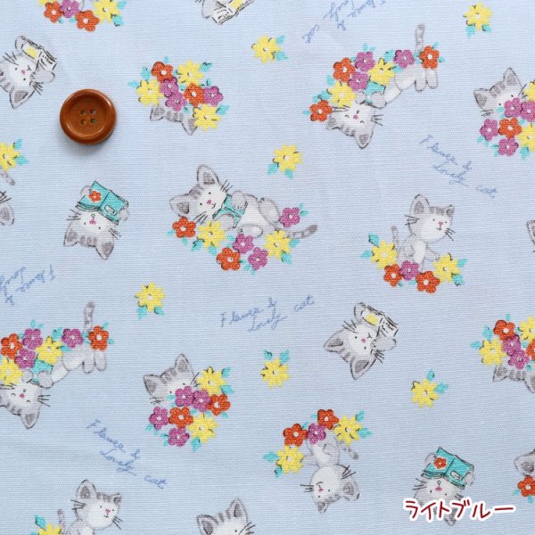 Photo4: 【1米 價格】🟤日本製｜💢 非 現貨｜🇯🇵 日本製｜100% 棉 ~ 牛津布｜花與貓｜2025年 10月 (4)