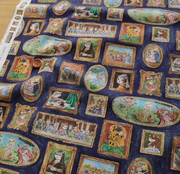 Photo6: 【1米 價格】🟤日本製｜💢 非 現貨｜🇯🇵 日本製｜100% 棉 ~ 噴墨列印｜ＨＯＹＯＫＡ Cat Art Museum 藝術貓 動物 貓｜2025年 10月 (6)