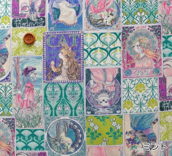 Photo5: 【1米 價格】🟤日本製｜💢 非 現貨｜🇯🇵 日本製｜100% 棉 ~ 噴墨列印｜ＨＯＹＯＫＡ 藝術貓 動物 貓｜2025年 10月 (5)