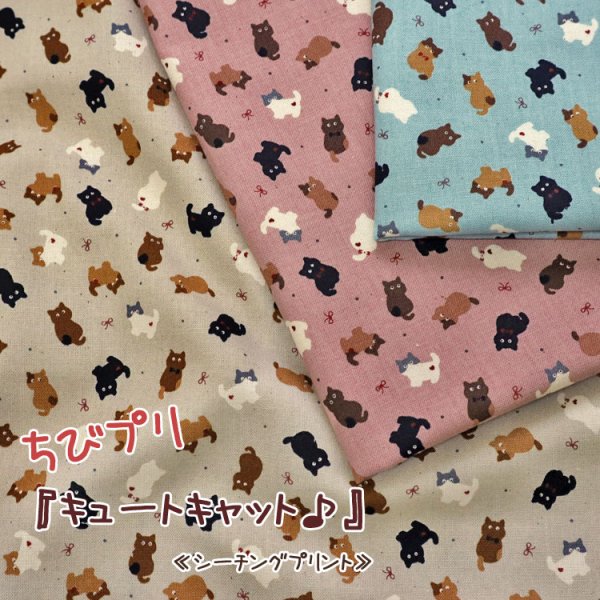 Photo1: 【1米 價格】🟤日本製｜💢 非 現貨｜🇯🇵 日本製｜100% 棉 ~ 薄棉｜可愛小貓咪 動物 貓｜2025年 10月 (1)