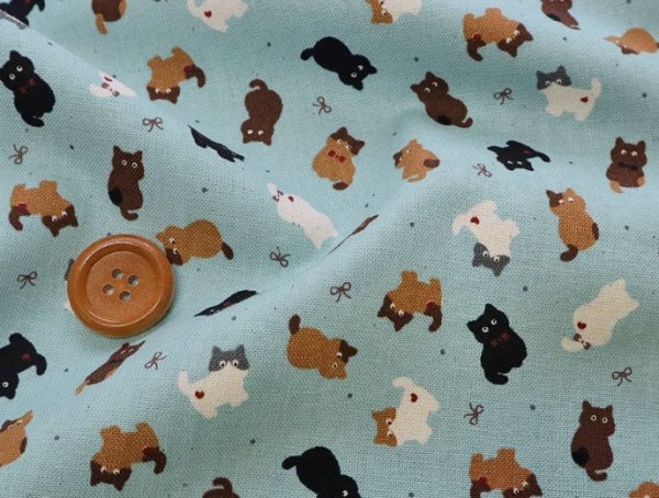 Photo2: 【1米 價格】🟤日本製｜💢 非 現貨｜🇯🇵 日本製｜100% 棉 ~ 薄棉｜可愛小貓咪 動物 貓｜2025年 10月 (2)