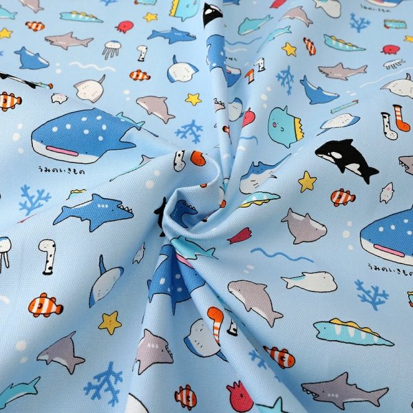 Photo5: 【1米 價格】🔴日本製｜💢 非 現貨｜🇯🇵 日本製｜100% 棉 ~ 牛津布｜海洋生物 動物 ｜2025年 11月 (5)