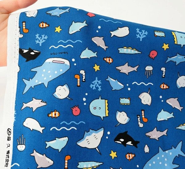 Photo3: 【1米 價格】🔴日本製｜💢 非 現貨｜🇯🇵 日本製｜100% 棉 ~ 牛津布｜海洋生物 動物 ｜2025年 11月 (3)