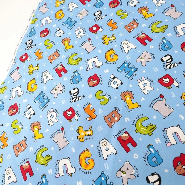 Photo6: 【1米 價格】🔴日本製｜💢 非 現貨｜🇯🇵 日本製｜100% 棉 ~ 牛津布｜動物字母｜2025年 11月 (6)