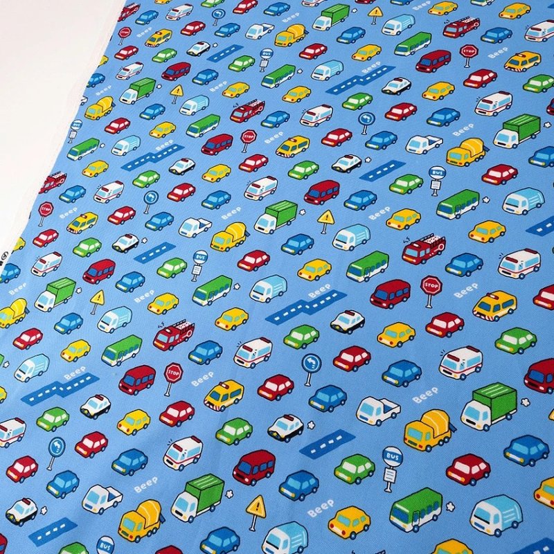 Photo1: 【1米 價格】🔴日本製｜💢 非 現貨｜🇯🇵 日本製｜100% 棉 ~ 牛津布｜可愛 汽車 ｜2025年 11月 (1)