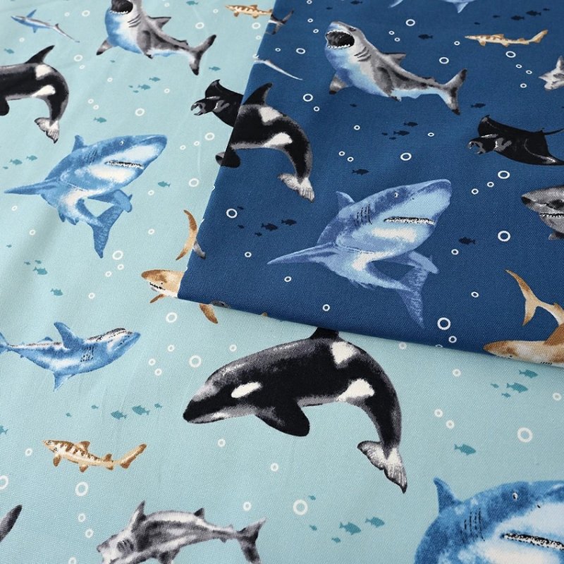 Photo1: 【1米 價格】🔴日本製｜💢 非 現貨｜🇯🇵 日本製｜100% 棉 ~ 牛津布｜海洋生物 鯨魚 ｜2025年 11月 (1)