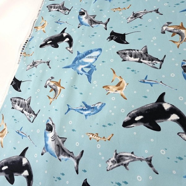 Photo6: 【1米 價格】🔴日本製｜💢 非 現貨｜🇯🇵 日本製｜100% 棉 ~ 牛津布｜海洋生物 鯨魚 ｜2025年 11月 (6)