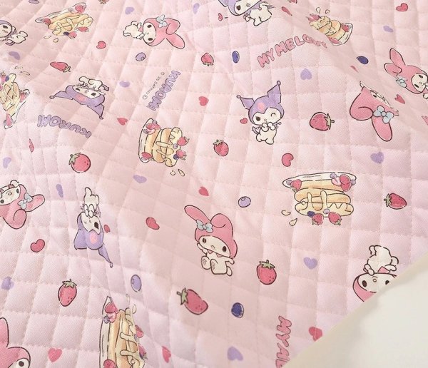 Photo1: 【1米 價格】🔴日本製｜💢 非 現貨｜🇯🇵 日本製｜絎縫 間棉｜Sanrio My Melody & Kuromi pancakes 甜品｜2025年 11月 (1)