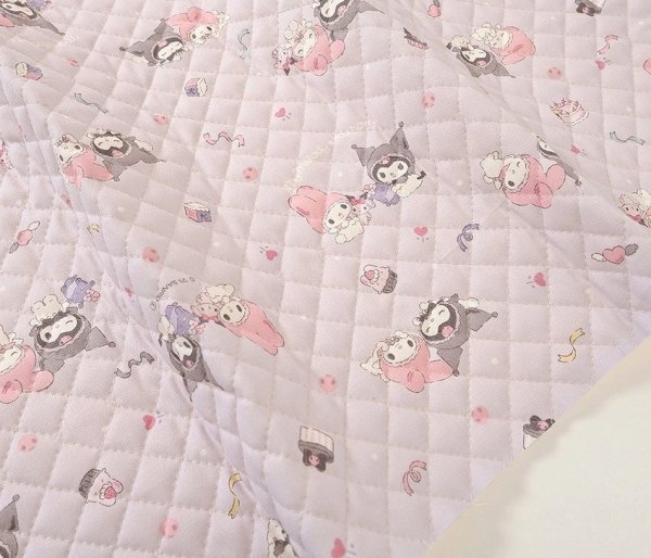 Photo1: 【1米 價格】🔴日本製｜💢 非 現貨｜🇯🇵 日本製｜絎縫 間棉｜Sanrio My Melody & Kuromi｜2025年 11月 (1)