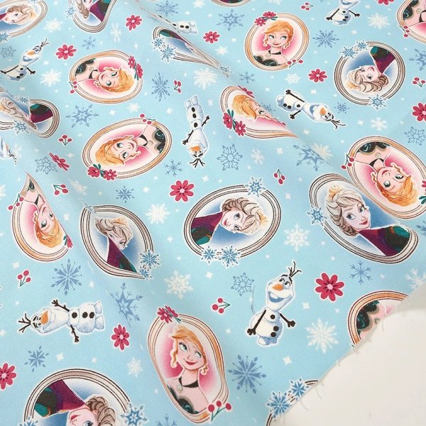 Photo1: 【1米 價格】🟣日本製｜💢 非 現貨｜🇯🇵 日本製｜100% 棉 ~ 牛津布｜Disney 冰雪奇緣 Elsa & Anna｜2025年 12月 (1)