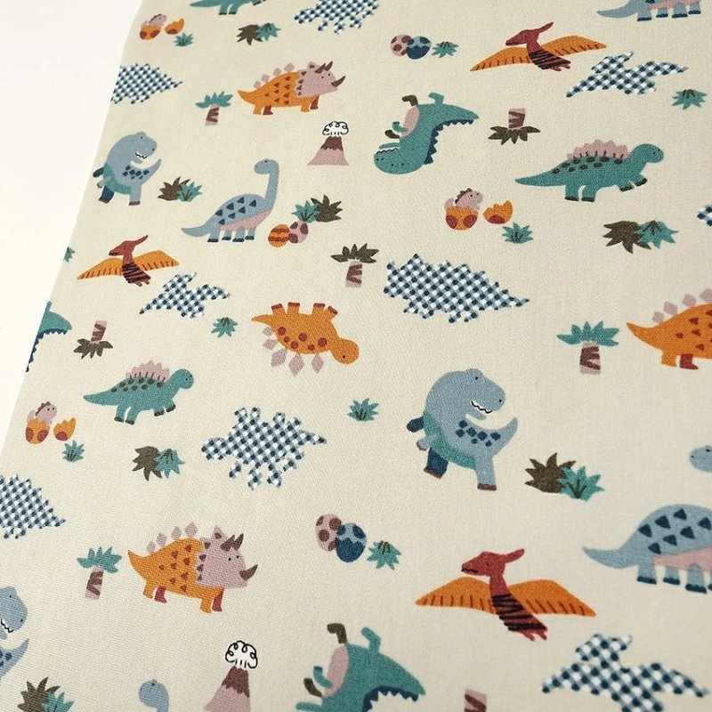 Photo3: 【1米 價格】🔴日本製｜💢 非 現貨｜🇯🇵 日本製｜100% 棉 ~ 薄棉｜Nuance Kids 可愛恐龍 Dinosaur｜2025年 12月 (3)