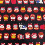 Photo5: 【1米 價格】🟦日本製｜💢 非 現貨｜🇯🇵 日本製｜85% 棉、15% 麻｜貓 達摩 和風｜2025年 12月 (5)