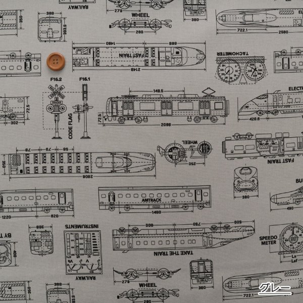 Photo5: 【1米 價格】🔴日本製｜💢 非 現貨｜🇯🇵 日本製｜100% 棉 ~ 牛津布｜火車藍圖｜2025年 12月 (5)