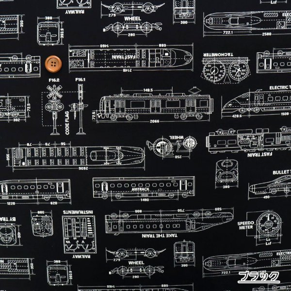 Photo7: 【1米 價格】🔴日本製｜💢 非 現貨｜🇯🇵 日本製｜100% 棉 ~ 牛津布｜火車藍圖｜2025年 12月 (7)