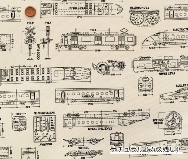 Photo4: 【1米 價格】🔴日本製｜💢 非 現貨｜🇯🇵 日本製｜100% 棉 ~ 牛津布｜火車藍圖｜2025年 12月 (4)