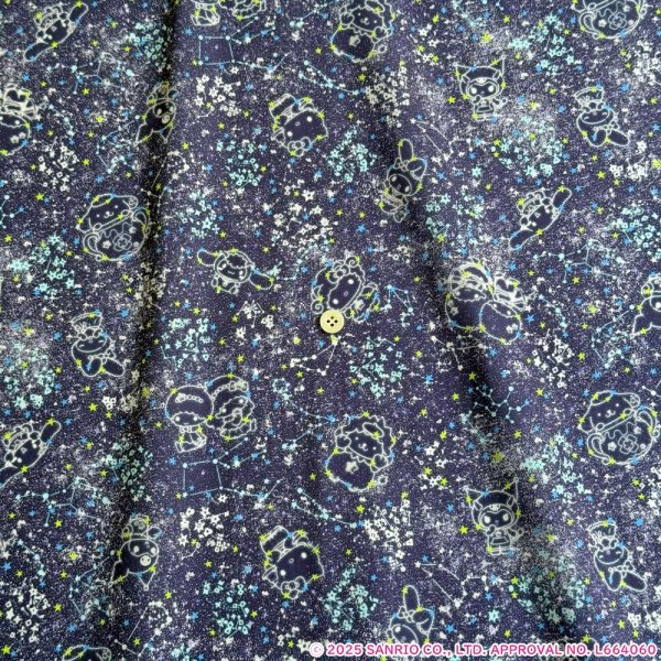 Photo2: 【1米 價格】🟣日本製｜💢 非 現貨｜🇯🇵 日本製｜100% 棉 ~ "Liberty" 偏薄、軟｜Little Twin Stars 50th Anniversary Collection｜Constellation Sky｜Sanrio Little Twin Stars、Hello Kitty、My Melody｜2025年 12月 (2)