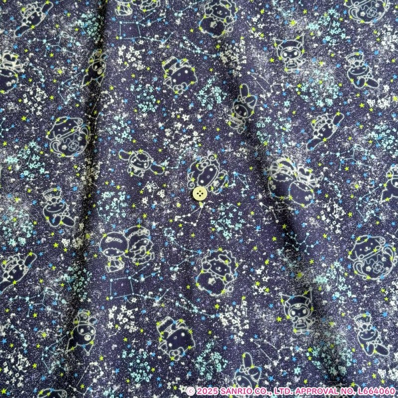 Photo2: 【1米 價格】🟣日本製｜💢 非 現貨｜🇯🇵 日本製｜100% 棉 ~ "Liberty" 偏薄、軟｜Little Twin Stars 50th Anniversary Collection｜Constellation Sky｜Sanrio Little Twin Stars、Hello Kitty、My Melody｜2025年 12月 (2)