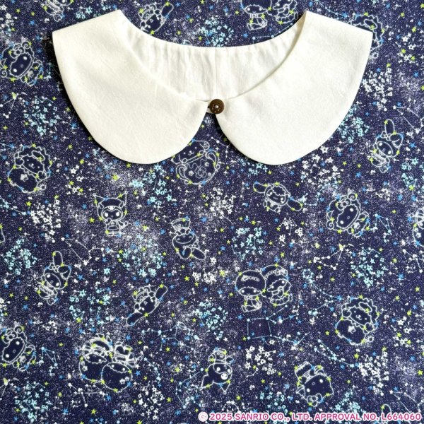 Photo4: 【1米 價格】🟣日本製｜💢 非 現貨｜🇯🇵 日本製｜100% 棉 ~ "Liberty" 偏薄、軟｜Little Twin Stars 50th Anniversary Collection｜Constellation Sky｜Sanrio Little Twin Stars、Hello Kitty、My Melody｜2025年 12月 (4)