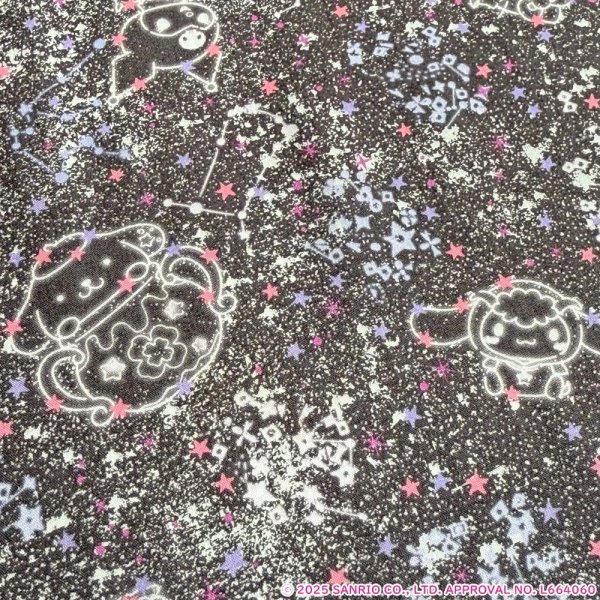 Photo1: 【1米 價格】🟣日本製｜💢 非 現貨｜🇯🇵 日本製｜100% 棉 ~ "Liberty" 偏薄、軟｜Little Twin Stars 50th Anniversary Collection｜Constellation Sky｜Sanrio Little Twin Stars、Hello Kitty、My Melody｜2025年 12月 (1)