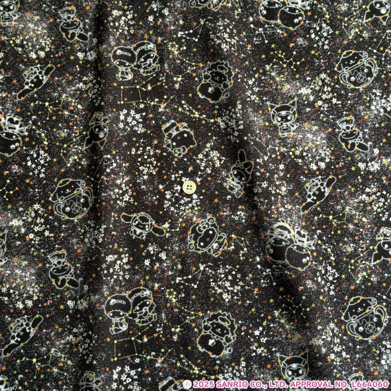 Photo2: 【1米 價格】🟡日本製｜💢 非 現貨｜🇯🇵 日本製｜100% 棉 ~ "Liberty" 偏薄、軟｜Little Twin Stars 50th Anniversary Collection｜Constellation Sky｜Sanrio Little Twin Stars、Hello Kitty、My Melody｜2025年 12月 (2)