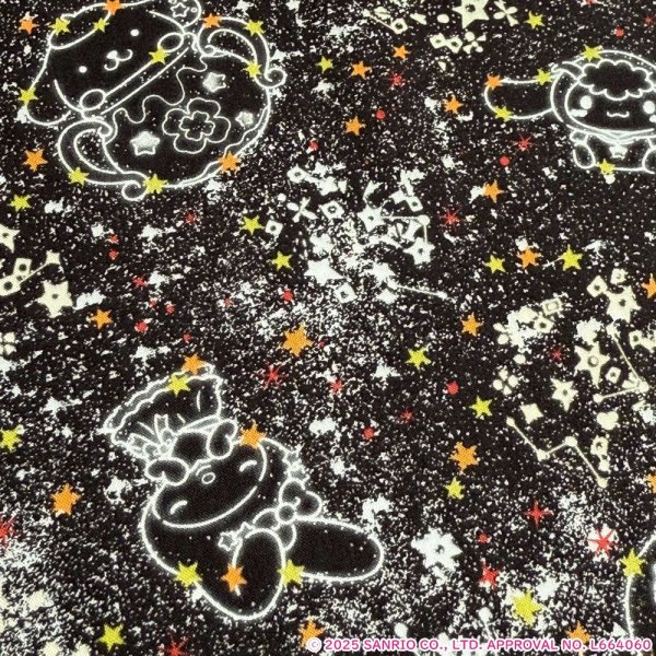 Photo1: 【1米 價格】🟣日本製｜💢 非 現貨｜🇯🇵 日本製｜100% 棉 ~ "Liberty" 偏薄、軟｜Little Twin Stars 50th Anniversary Collection｜Constellation Sky｜Sanrio Little Twin Stars、Hello Kitty、My Melody｜2025年 12月 (1)