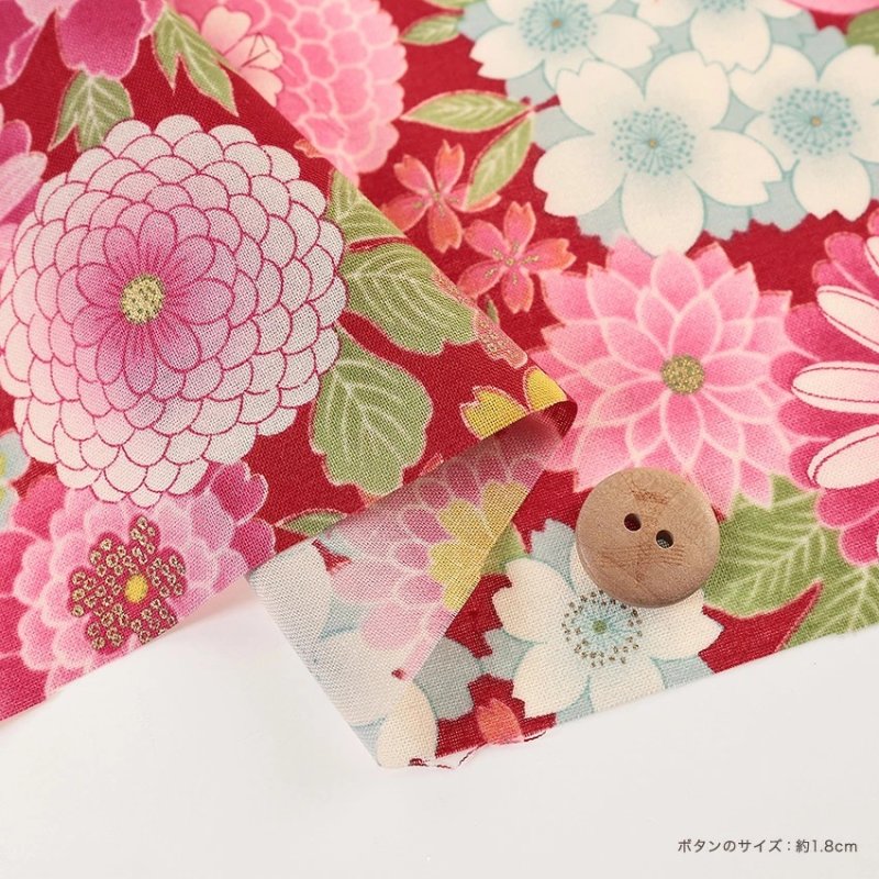 Photo3: 【1米 價格】🔴日本製｜💢 非 現貨｜🇯🇵 日本製｜100% 棉 ~ 薄｜牡丹 日式花卉 和風｜2025年 12月 (3)