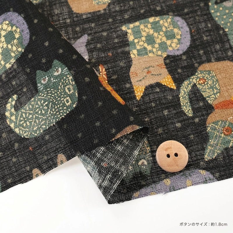 Photo4: 【1米 價格】🔴日本製｜💢 非 現貨｜🇯🇵 日本製｜100% 棉 ~ 薄｜復古金色貓咪 不規則紗線｜2025年 12月 (4)