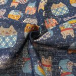 Photo5: 【1米 價格】🔴日本製｜💢 非 現貨｜🇯🇵 日本製｜100% 棉 ~ 薄｜復古金色貓咪 不規則紗線｜2025年 12月 (5)